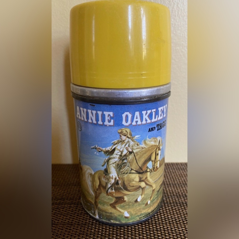 Vintage western Annie Oakley Yellow Thermos